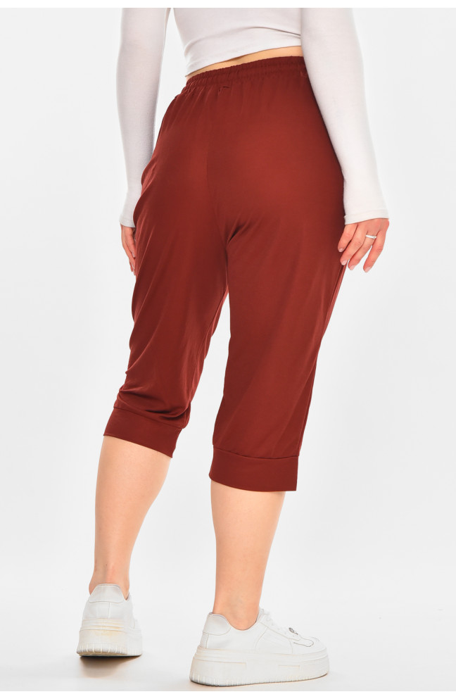 Бриджи женские однотонные коричневого цвета 212063L