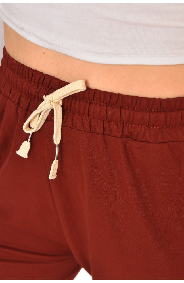 Бриджи женские однотонные коричневого цвета 212063L