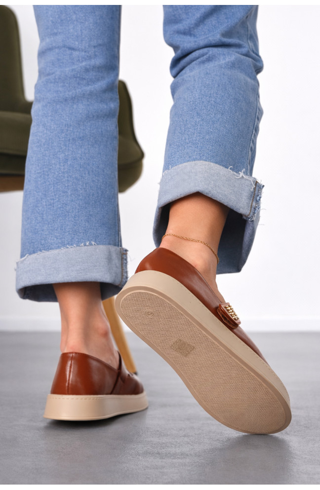 Лоферы женские коричневого цвета 212072L