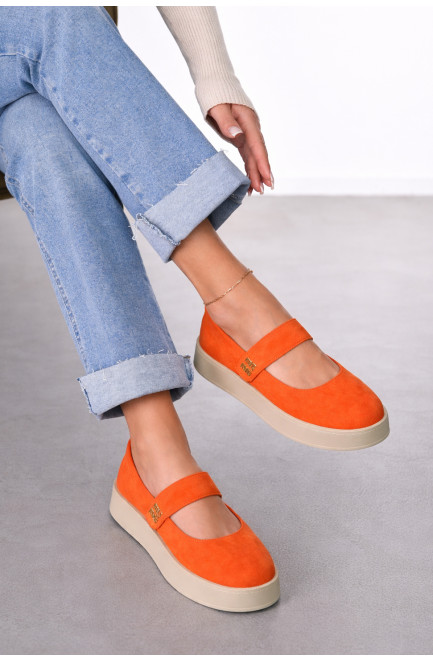 Лоферы женские оранжевого цвета 212073L