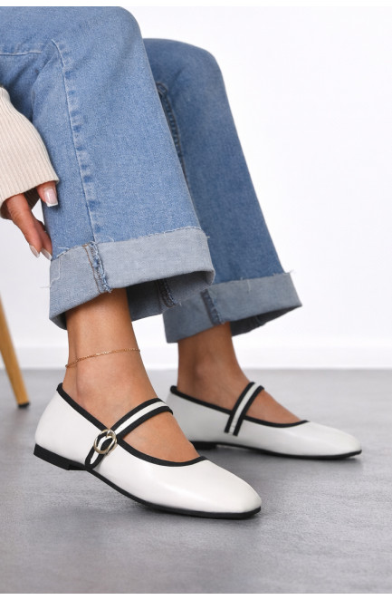 Балетки женские белого цвета 212080L