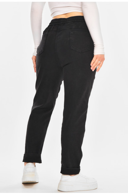Джинсы женские однотонные черного цвета 212126L