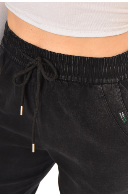 Джинсы женские однотонные черного цвета 212126L