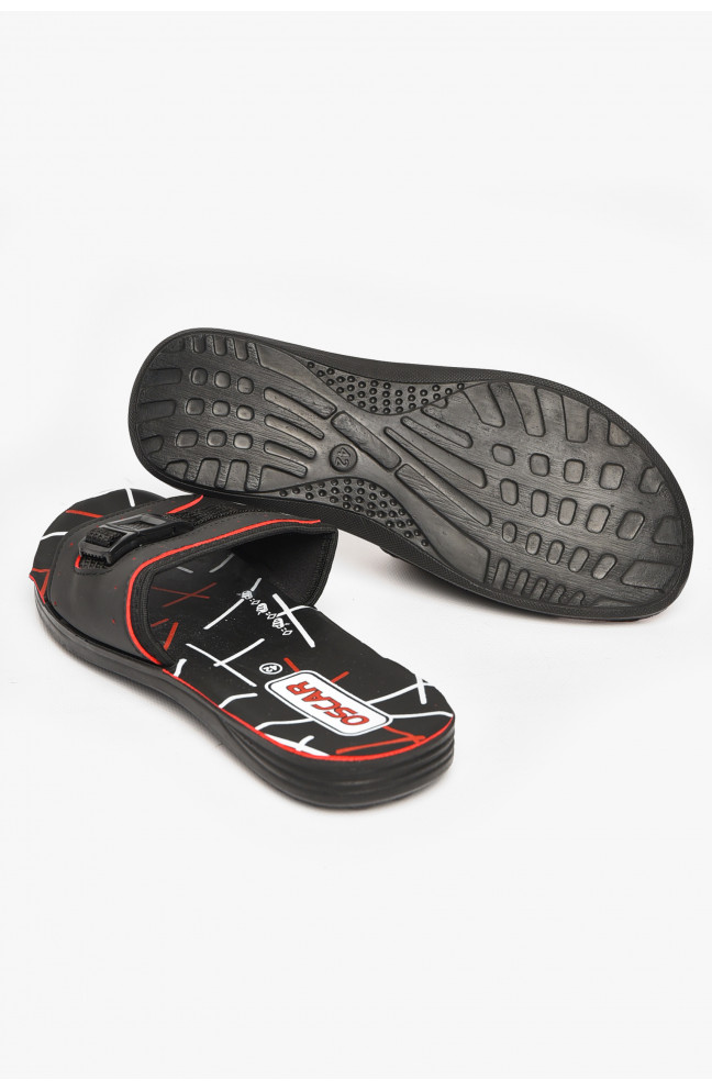 Шлепки мужские черно-красного цвета 212128L