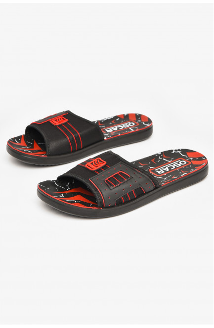 Шлепки мужские черно-красного цвета 212131L