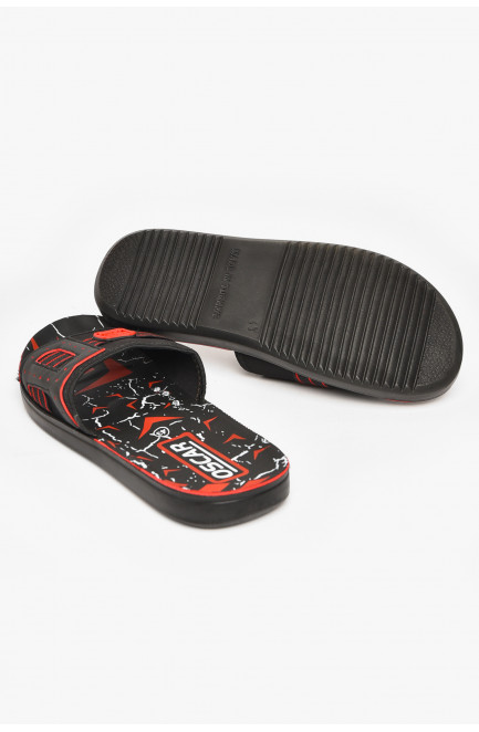 Шлепки мужские черно-красного цвета 212131L