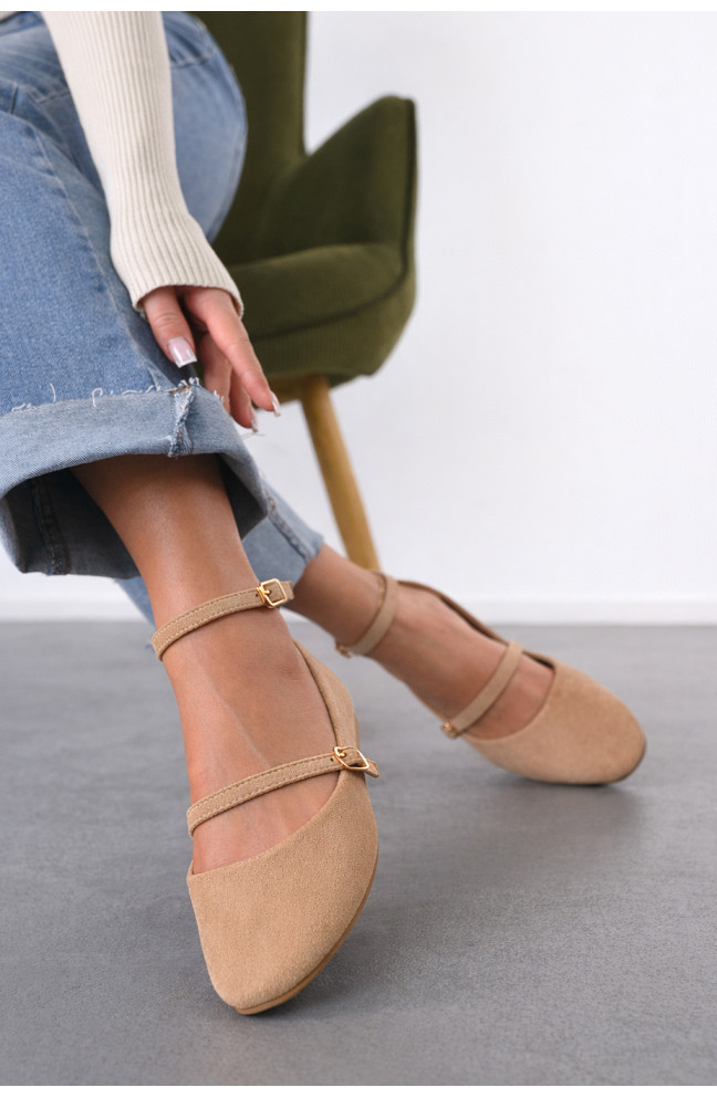 Балетки женские светло-бежевого цвета 212133L