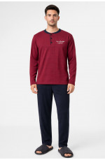 Пижама мужская бордового цвета с принтом 212147L