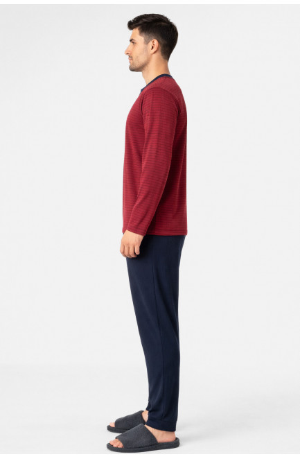 Пижама мужская бордового цвета с принтом 212147L