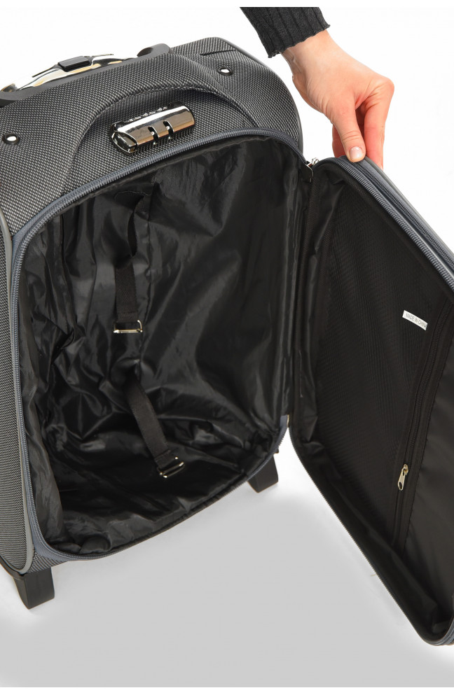 Чемодан дорожный на 2 колесах серого цвета 34л 212162L