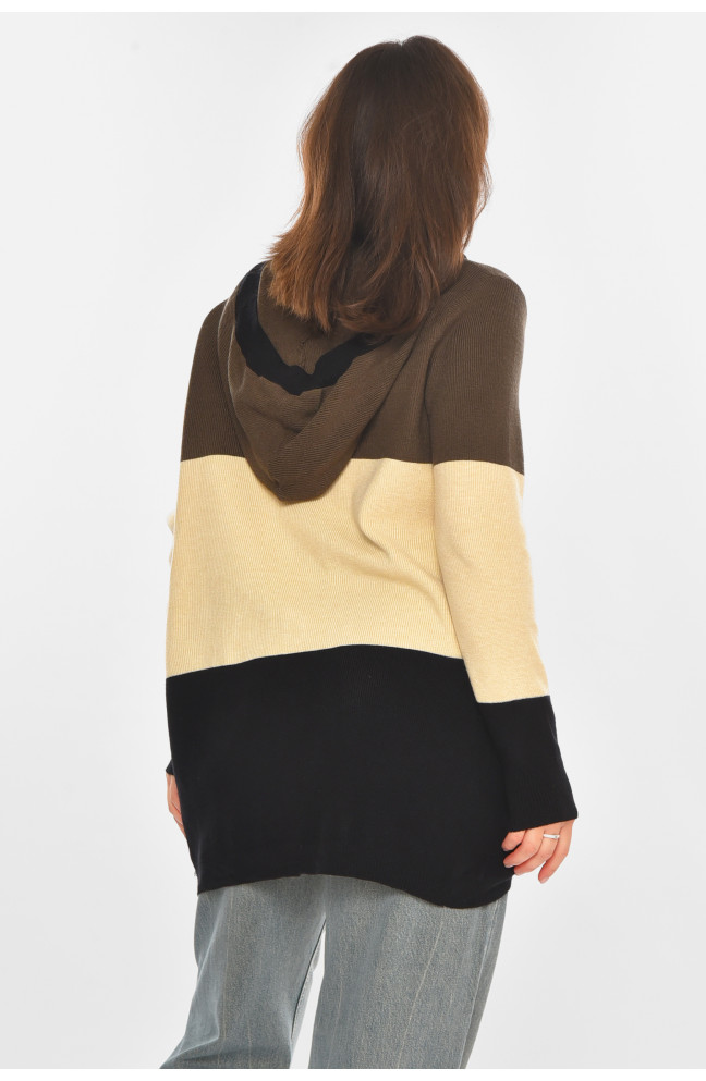 Кардиган женский тёмно-зеленого цвета с принтом 212186L