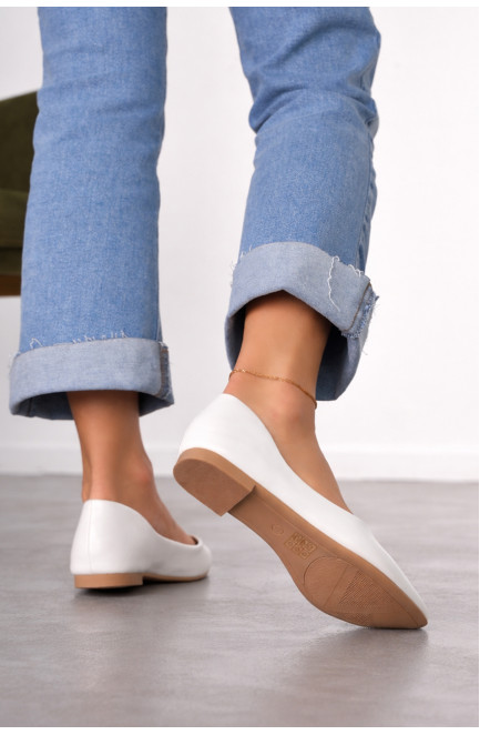 Балетки женские белого цвета 212202L