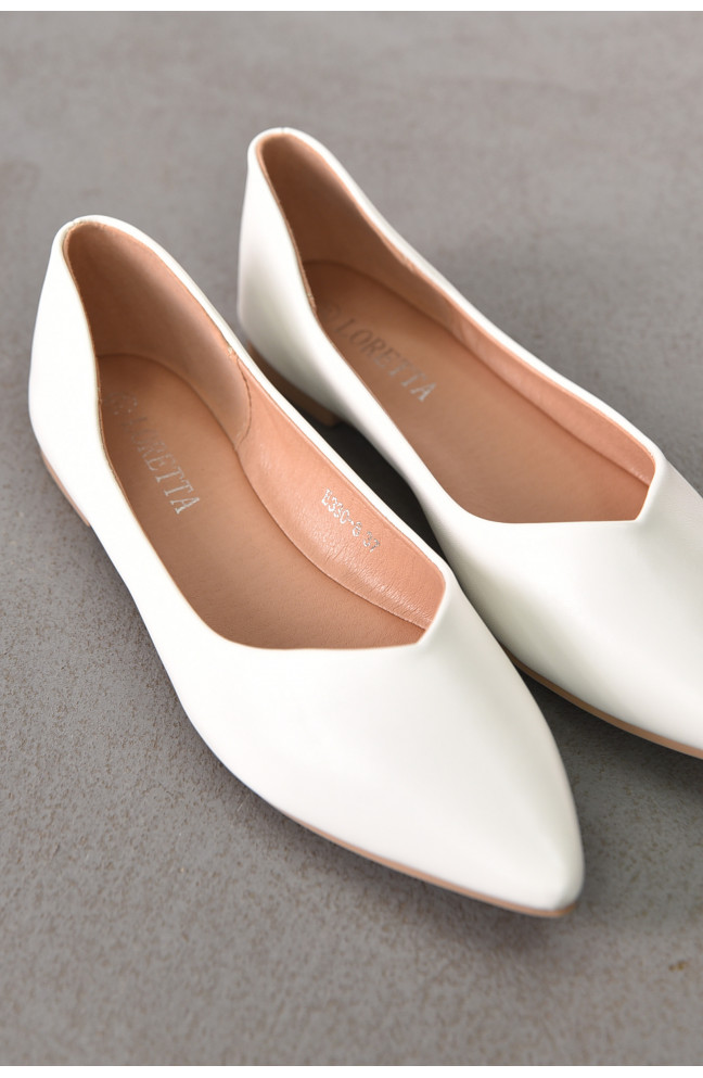 Балетки женские белого цвета 212202L