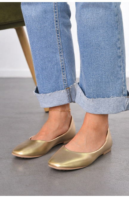 Балетки женские золотистого цвета 212204L
