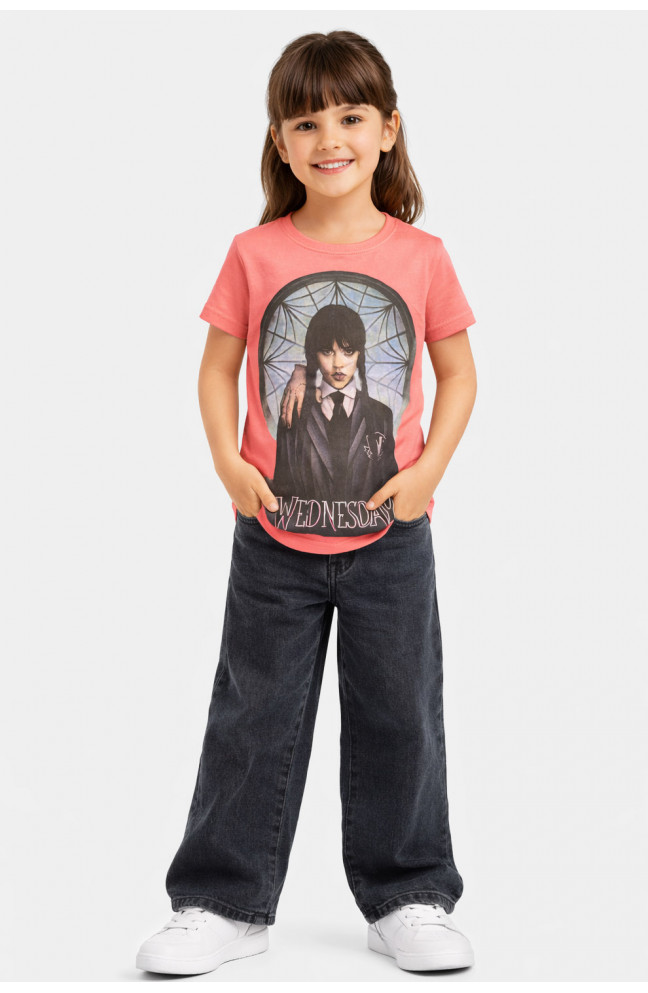 Футболка детская для девочки розового цвета с принтом 212206L