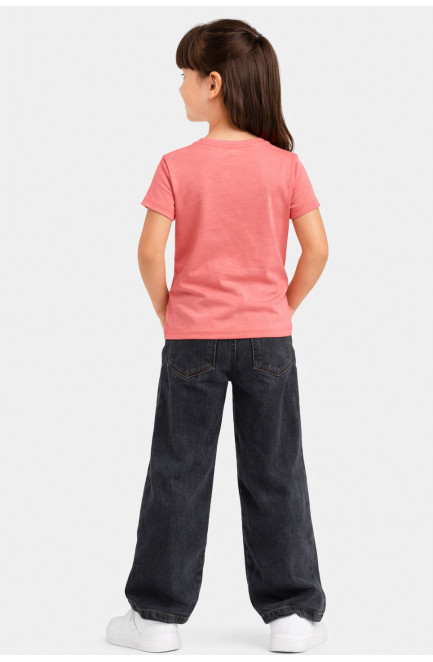 Футболка детская для девочки розового цвета с принтом 212206L