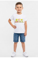 Футболка детская для мальчика белого цвета с принтом 212211L