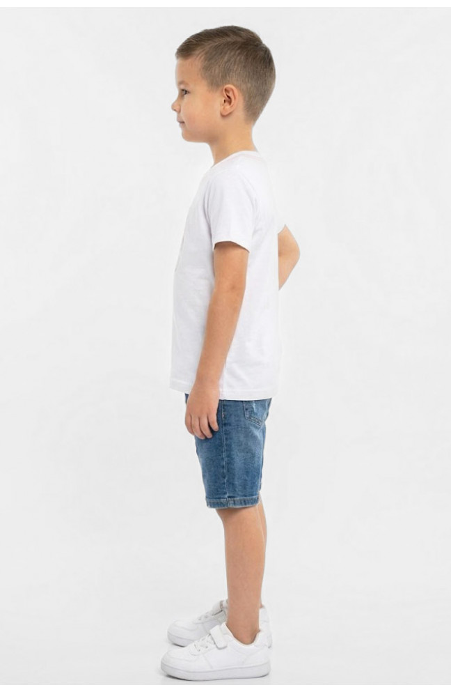 Футболка детская для мальчика белого цвета с принтом 212211L