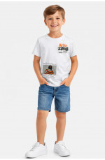 Футболка детская для мальчика белого цвета с принтом 212213L