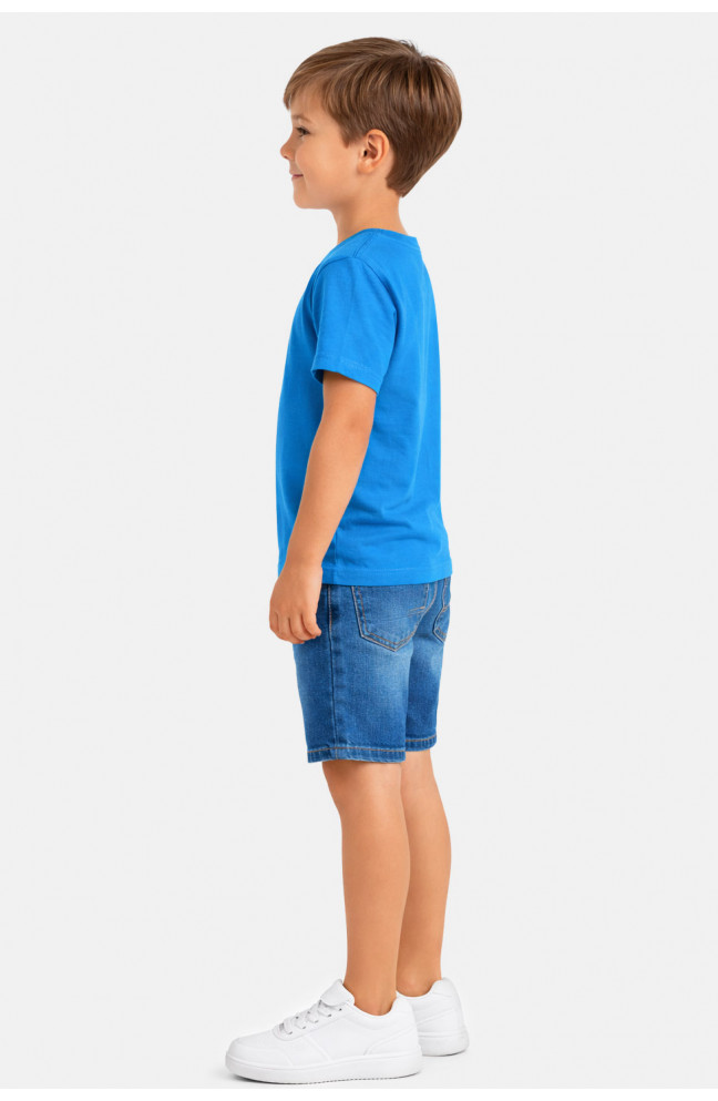 Футболка детская для мальчика синего цвета с принтом 212214L