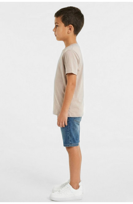 Футболка детская для мальчика бежевого цвета с принтом 212224L