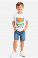 Футболка детская для мальчика белого цвета с принтом 212225L