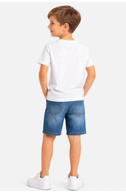 Футболка детская для мальчика белого цвета с принтом 212225L