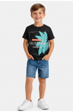 Футболка детская для мальчика черного цвета с принтом 212228L