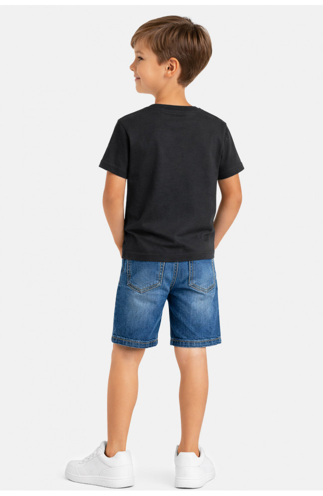 Футболка детская для мальчика черного цвета с принтом 212228L