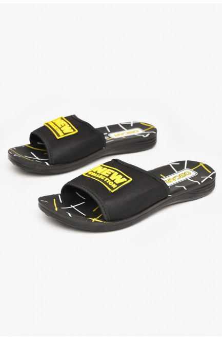 Шлепки мужские черно-желтого цвета 212251L