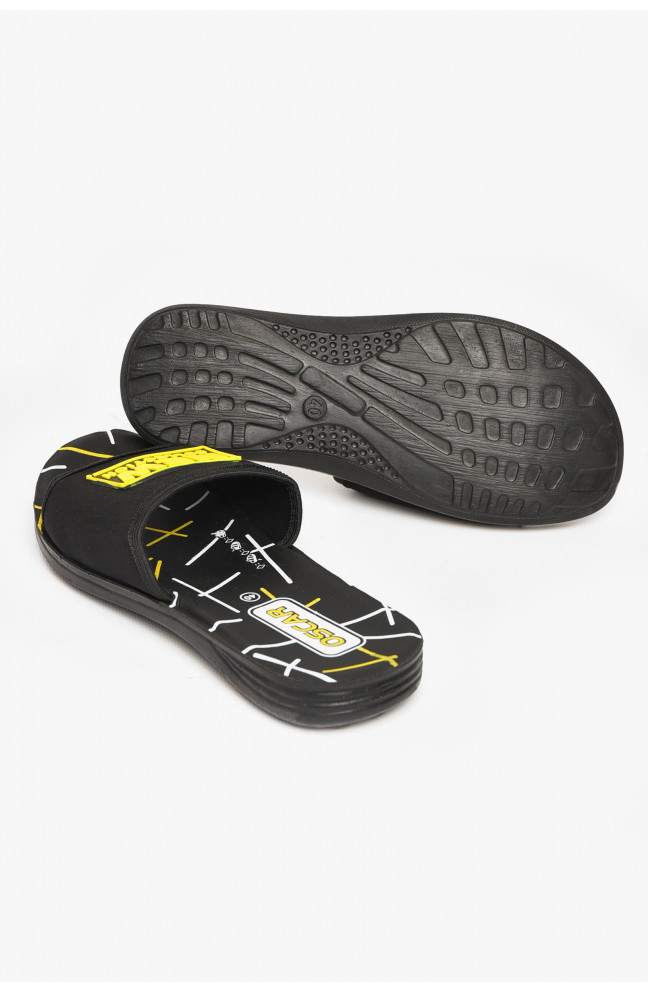 Шлепки мужские черно-желтого цвета 212251L