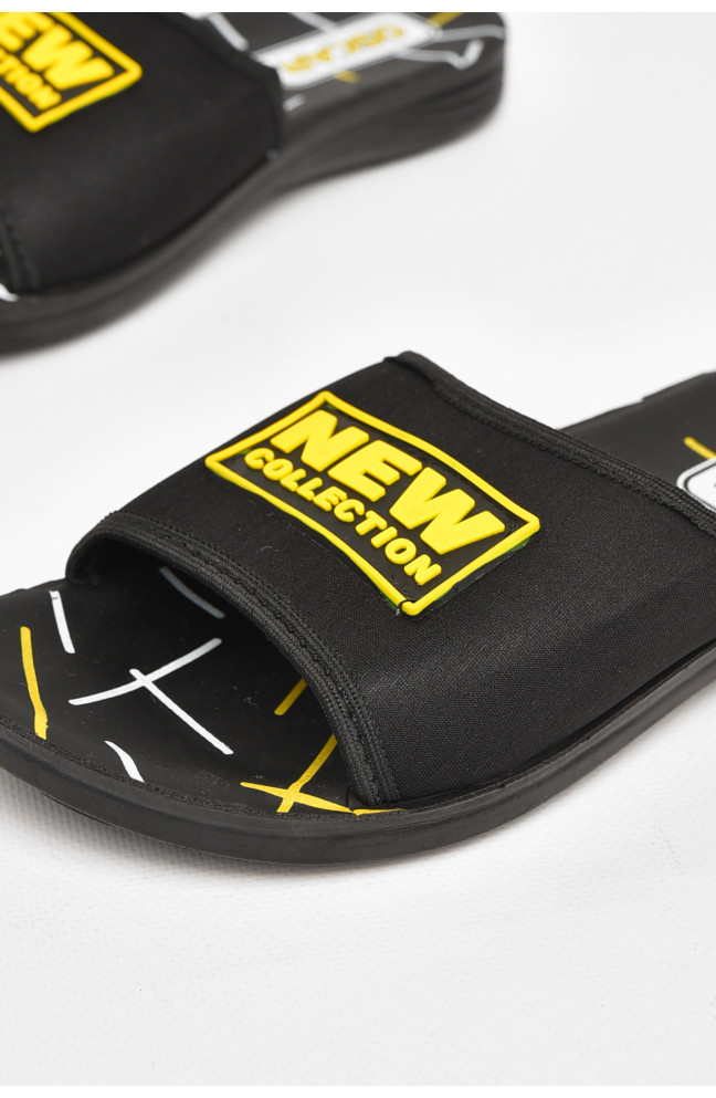 Шлепки мужские черно-желтого цвета 212251L