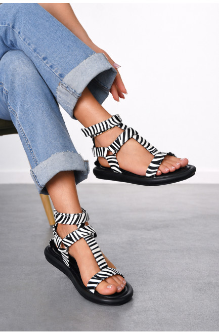 Босоножки женские чорно-белого цвета 212270L