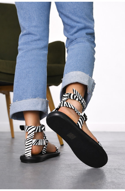 Босоножки женские чорно-белого цвета 212270L