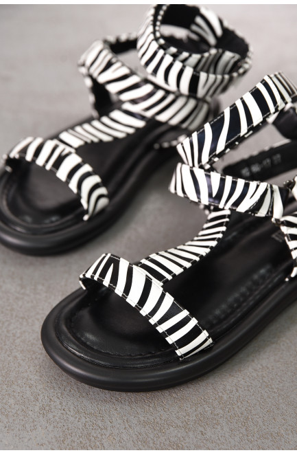 Босоножки женские чорно-белого цвета 212270L