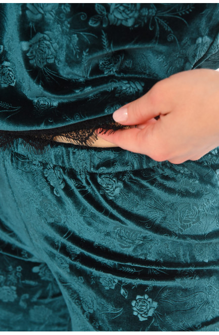 Пижама женская велюровая зеленого цвета 212323L