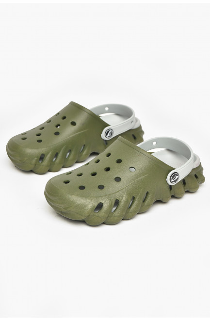 Кроксы женские цвета хаки 212394L