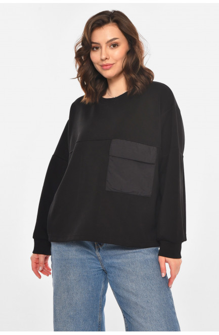 Кофта женская однотонная черного цвета 212397L