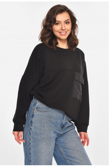 Кофта женская однотонная черного цвета 212397L
