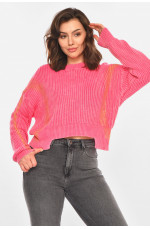 Свитер женский розового цвета с принтом 212408L