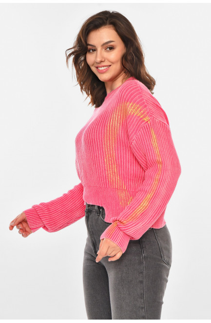 Свитер женский розового цвета с принтом 212408L