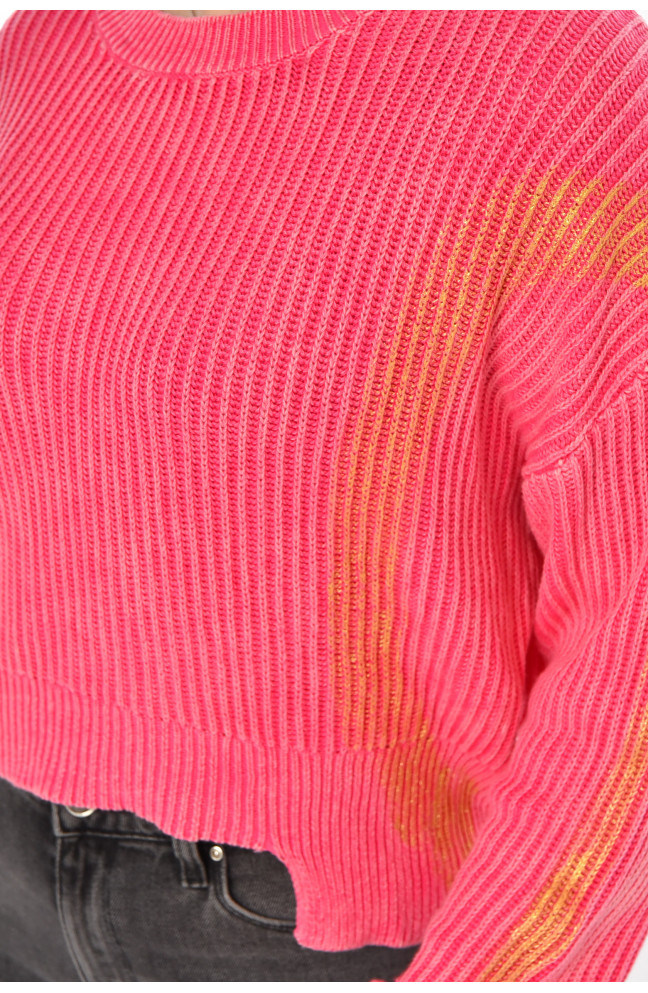 Свитер женский розового цвета с принтом 212408L