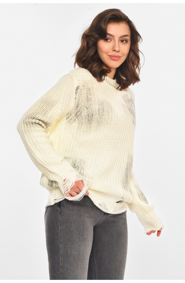 Свитер женский белого цвета с принтом 212410L