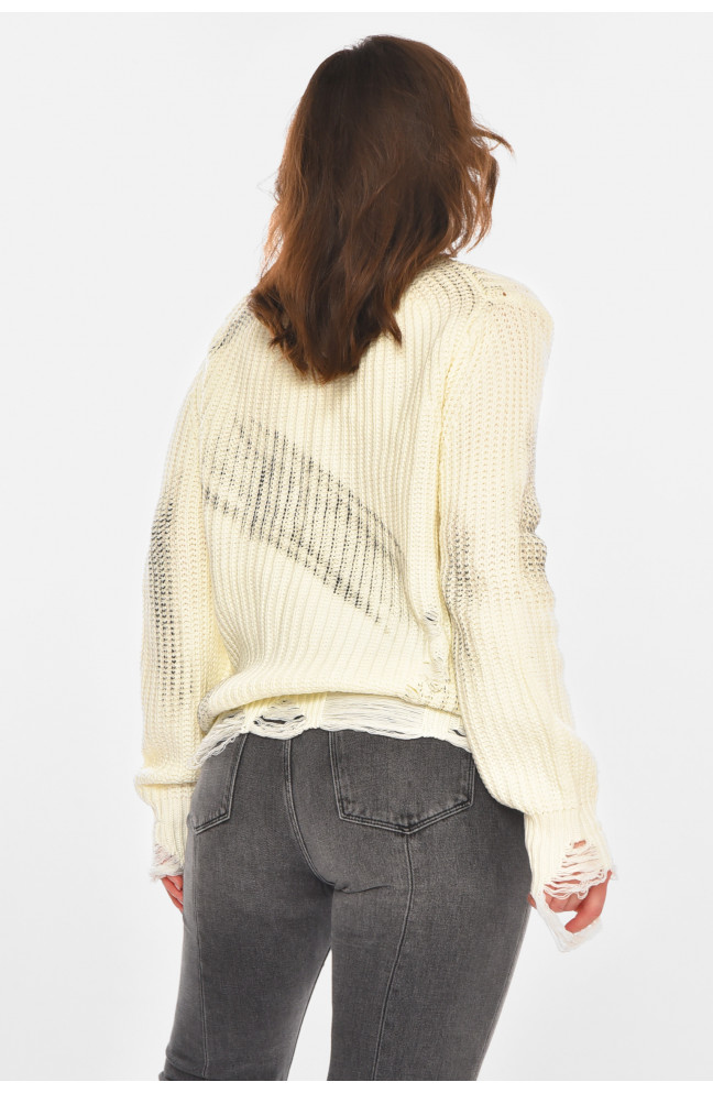 Свитер женский белого цвета с принтом 212410L