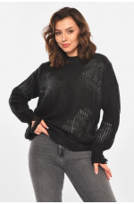 Свитер женский черного цвета с принтом 212412L