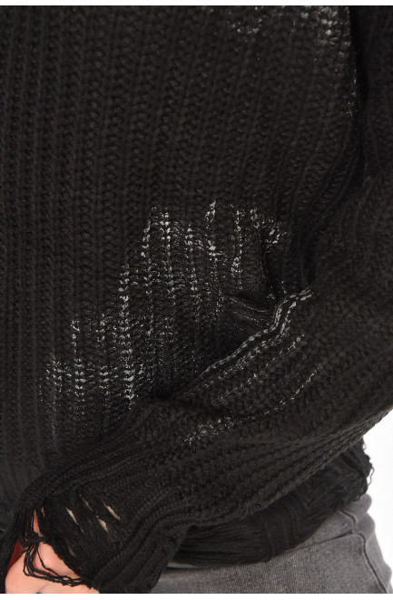 Свитер женский черного цвета с принтом 212412L