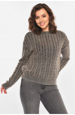 Свитер женский однотонный серого цвета 212436L