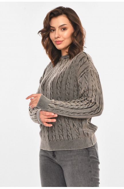 Свитер женский однотонный серого цвета 212436L