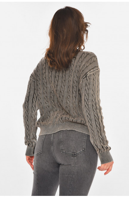 Свитер женский однотонный серого цвета 212436L