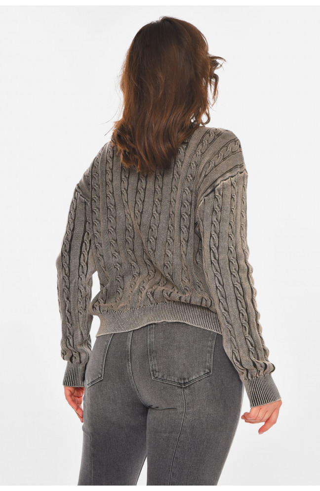 Свитер женский однотонный серого цвета 212436L